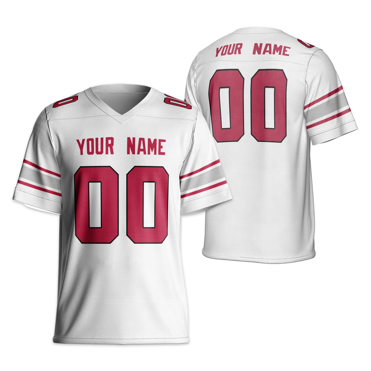 Personalize Football Team Name And Number Basic White Football Jersey