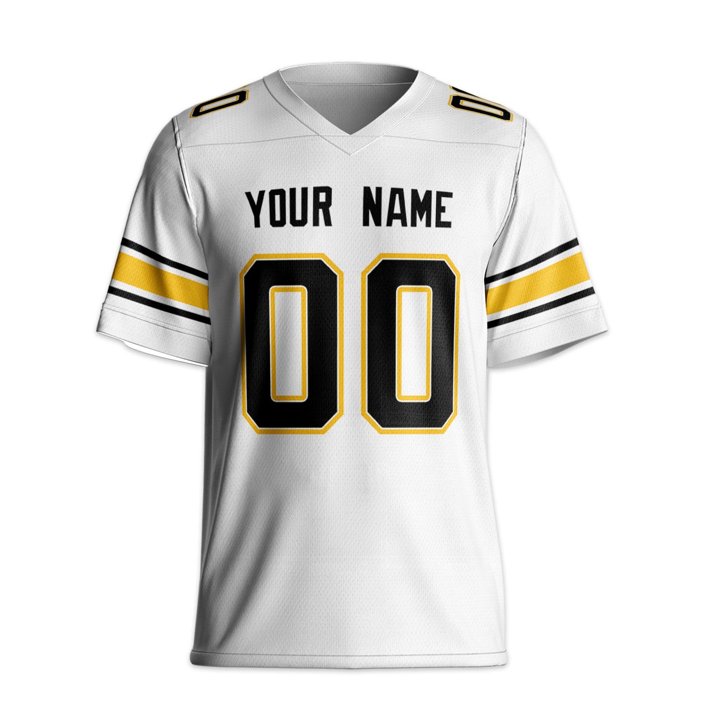 Personalize Football Team Name And Number Basic White Yellow Football Jersey