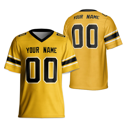 Personalize Football Team Name And Number Basic Yellow Football Jersey