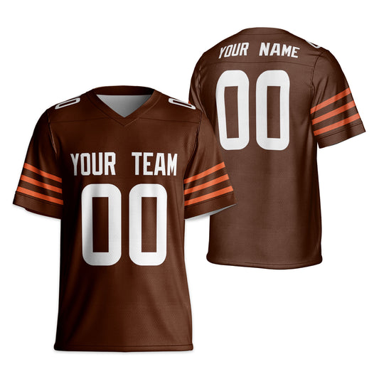Personalize Football Team Vintage Awesome CB Style Brown Football Jersey