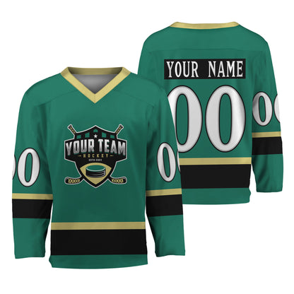 Personalize Hockey Team Name Sport Green Hockey Jersey