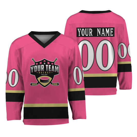 Personalize Hockey Team Name Sport Pink Hockey Jersey