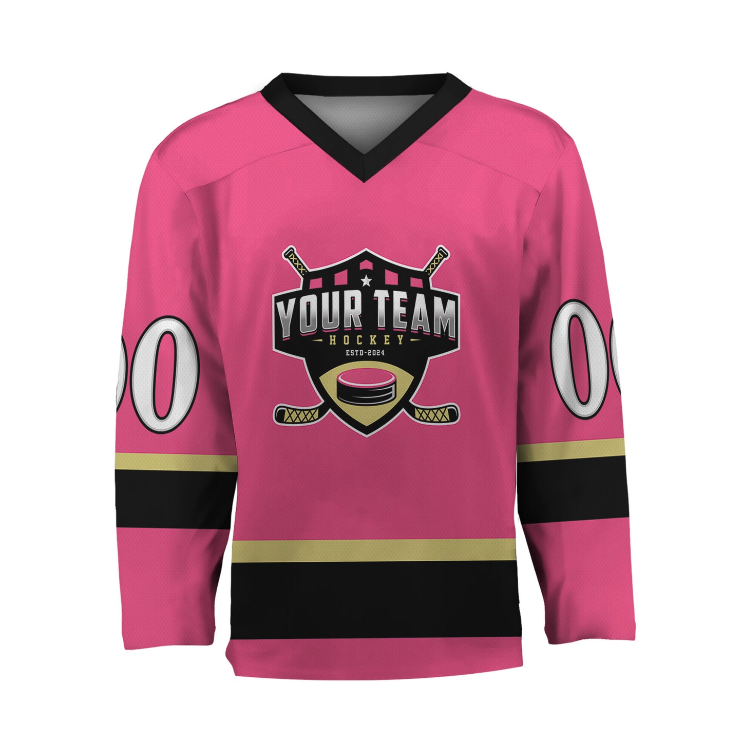 Personalize Hockey Team Name Sport Pink Hockey Jersey
