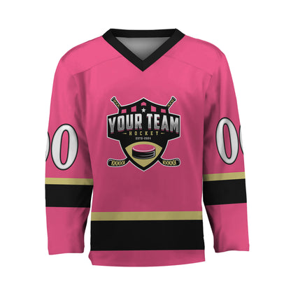 Personalize Hockey Team Name Sport Pink Hockey Jersey