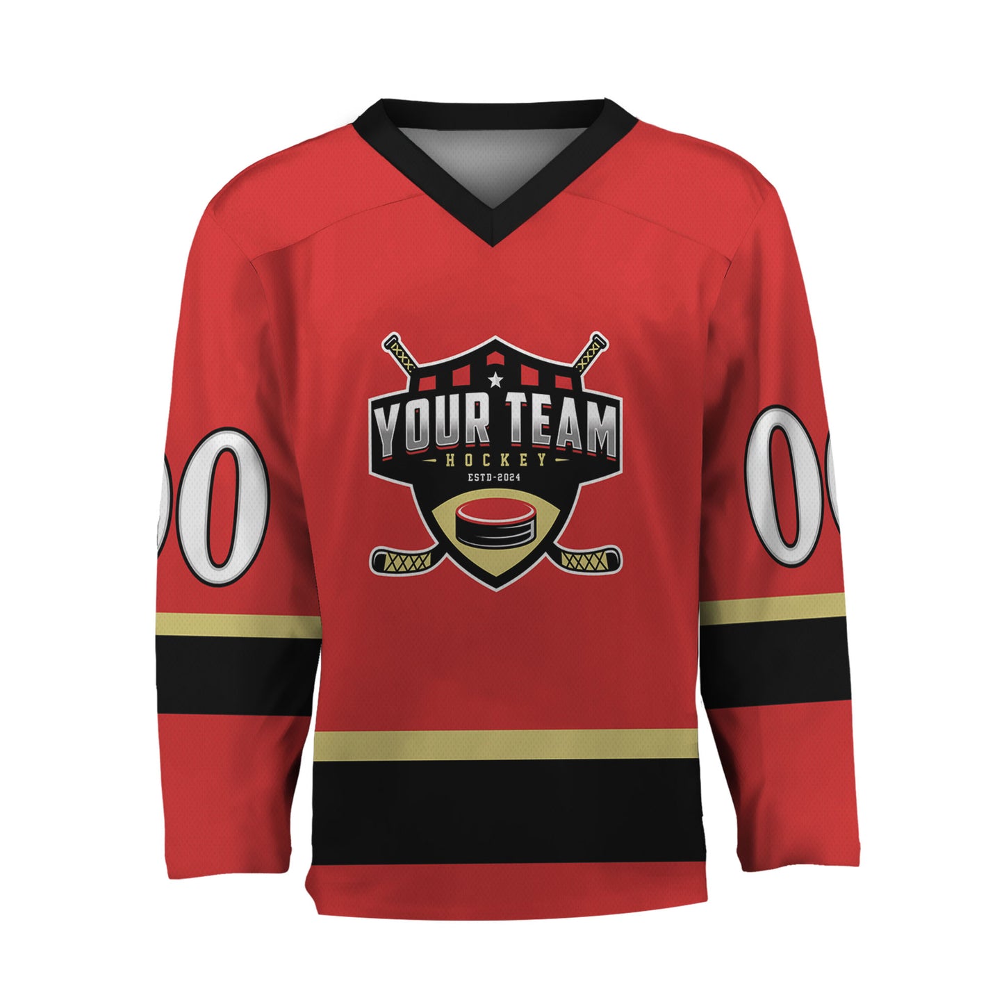 Personalize Hockey Team Name Sport Red Hockey Jersey