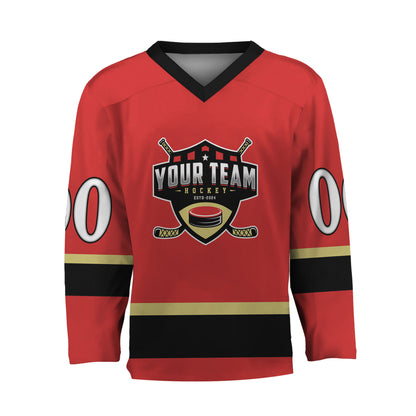 Personalize Hockey Team Name Sport Red Hockey Jersey