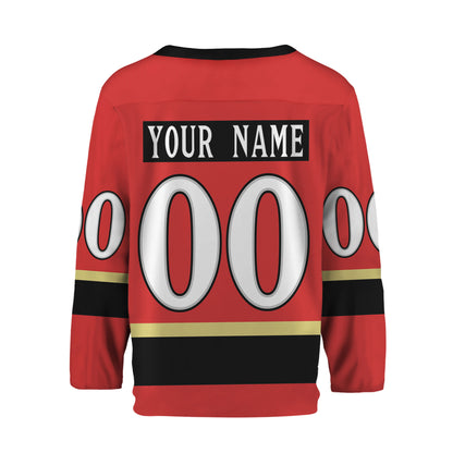 Personalize Hockey Team Name Sport Red Hockey Jersey