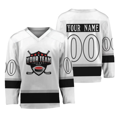 Personalize Hockey Team Name Sport White Hockey Jersey