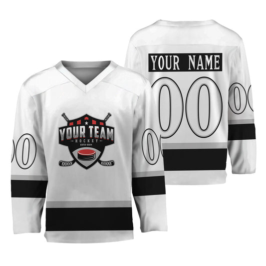 Personalize Hockey Team Name Sport White Hockey Jersey
