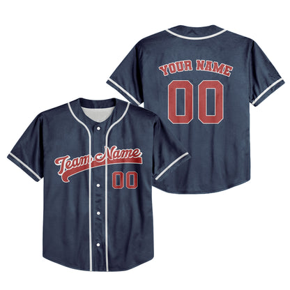 Personalized Name Custom Collection Dark Blue Baseball Jersey