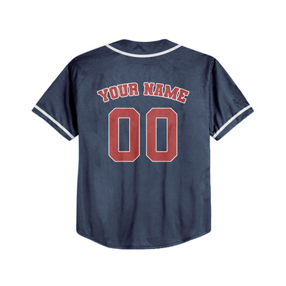 Personalized Name Custom Collection Dark Blue Baseball Jersey