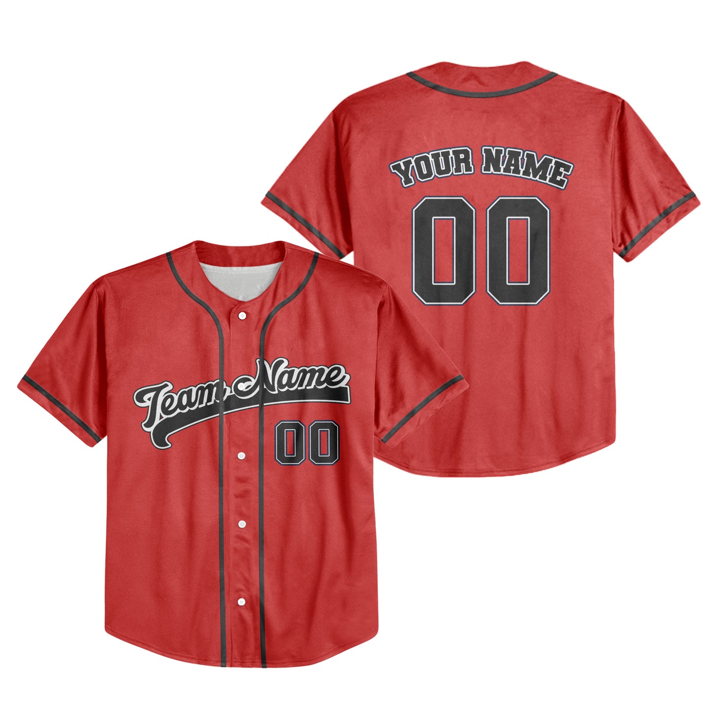 Personalized Name Custom Collection Red Color Baseball Jersey