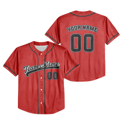 Personalized Name Custom Collection Red Color Baseball Jersey