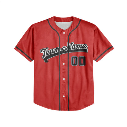 Personalized Name Custom Collection Red Color Baseball Jersey