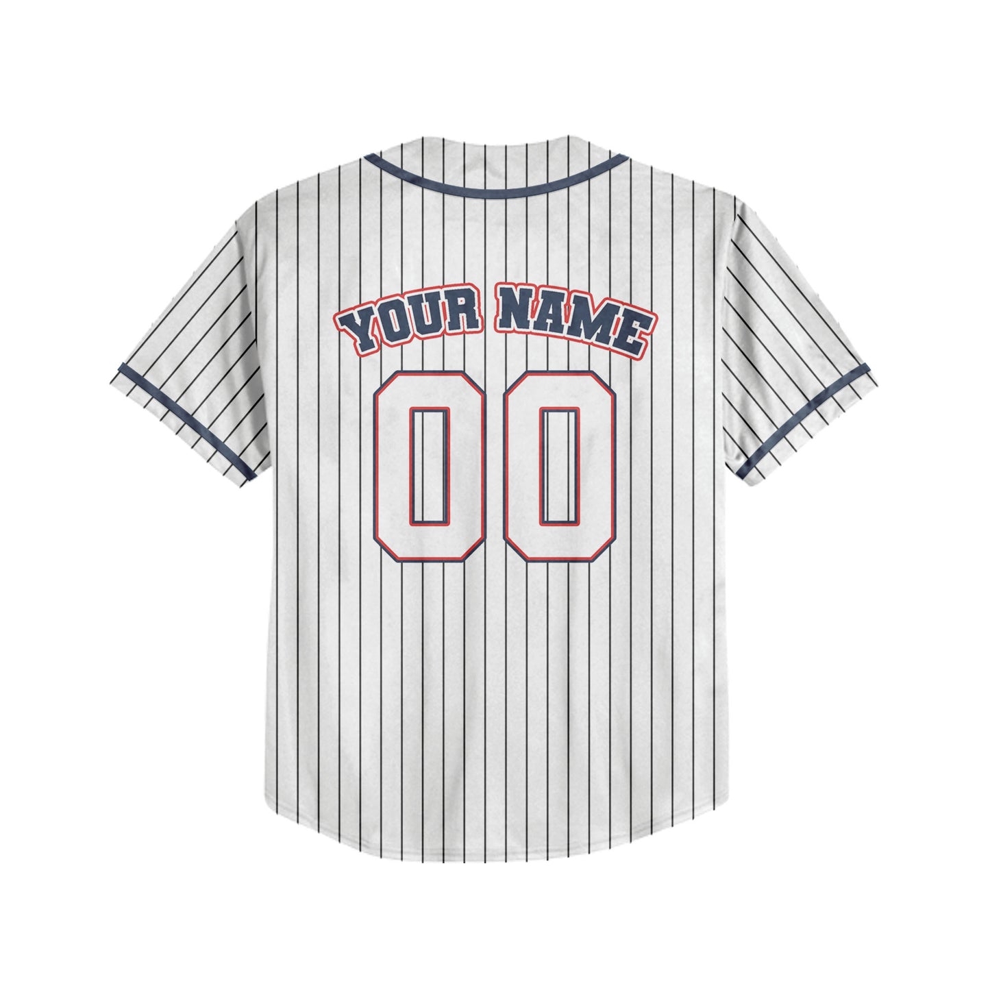 Personalized Name Custom Collection White Black Striped Baseball Jersey