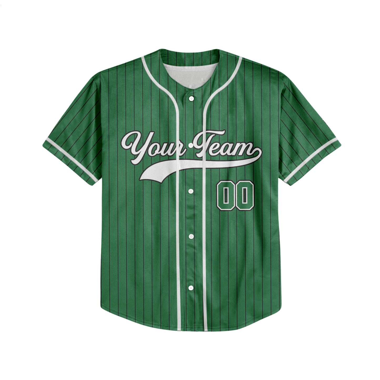 Personalized Team Name And Number Collection Green Striped Baseball Jersey