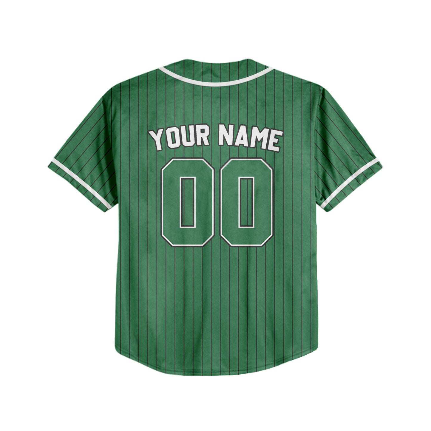Personalized Team Name And Number Collection Green Striped Baseball Jersey