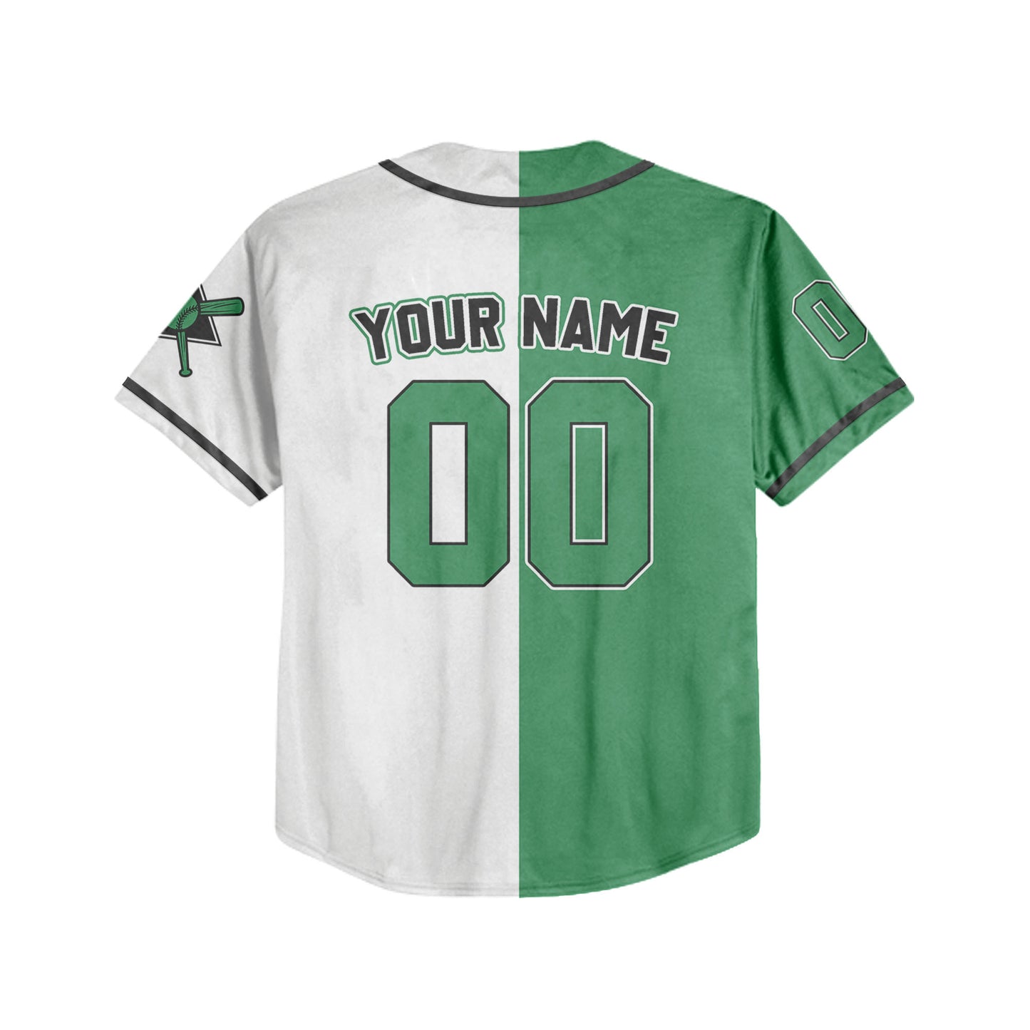 Personalized Team Name And Number Collection Green White Baseball Jersey