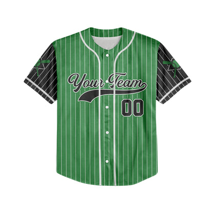 Personalized Team Name And Number Collection Striped Black Sleeve Baseball Jersey