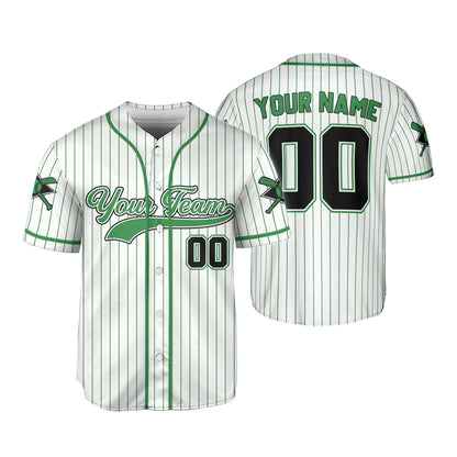 Personalized Team Name And Number Collection Striped Green Baseball Jersey