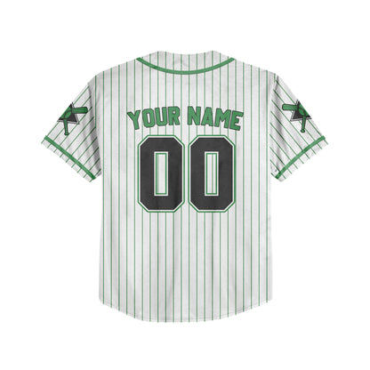 Personalized Team Name And Number Collection Striped Green Baseball Jersey