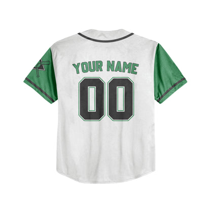 Personalized Team Name And Number Collection White Green Sleeve Baseball Jersey