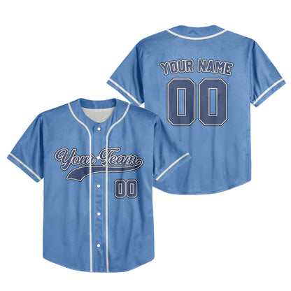 Personalized Team Name And Number Custom Collection Great Blue Baseball Jersey