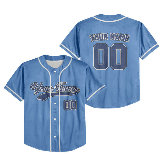 Personalized Team Name And Number Custom Collection Great Blue Baseball Jersey