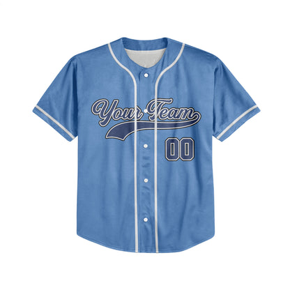 Personalized Team Name And Number Custom Collection Great Blue Baseball Jersey