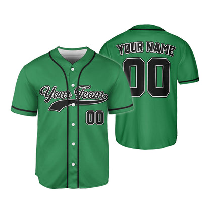 Personalized Team Name And Number Custom Collection Great Green Baseball Jersey