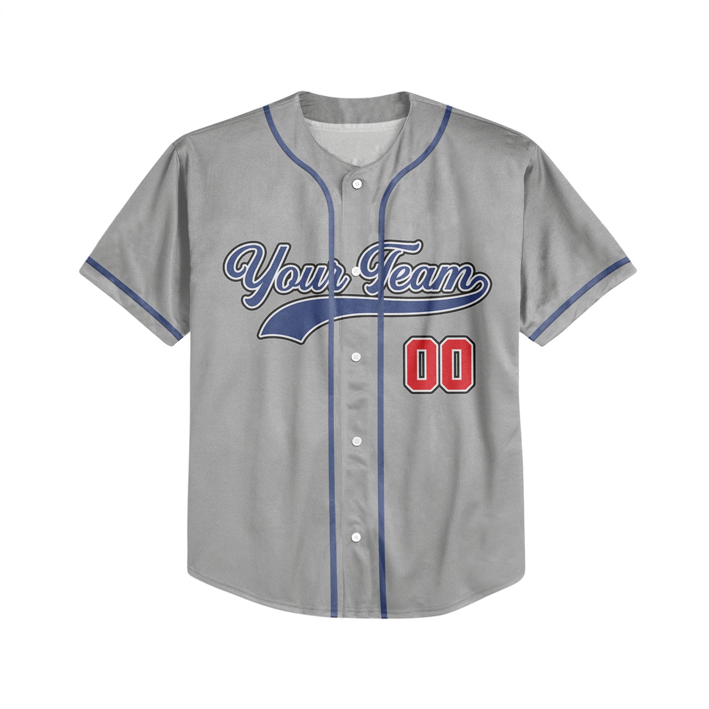 Personalized Team Name And Number Custom Collection Great Grey Baseball Jersey