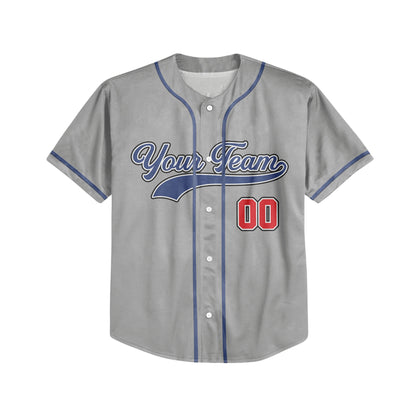 Personalized Team Name And Number Custom Collection Great Grey Baseball Jersey
