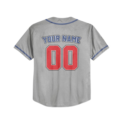 Personalized Team Name And Number Custom Collection Great Grey Baseball Jersey