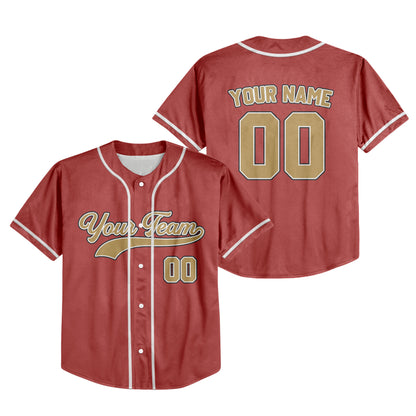 Personalized Team Name And Number Custom Collection Great Red Baseball Jersey