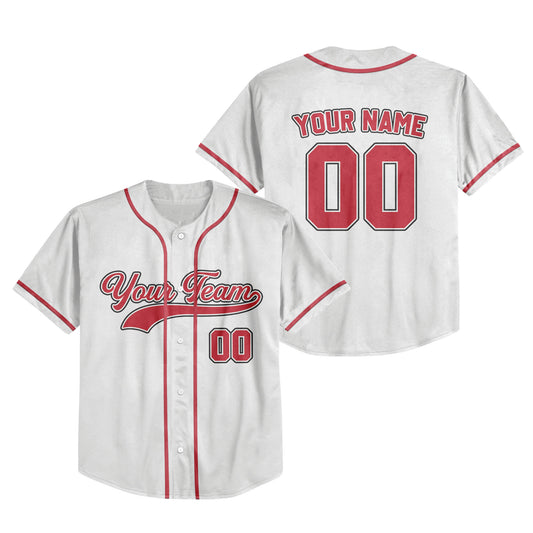 Personalized Team Name And Number Custom Collection Great White Baseball Jersey