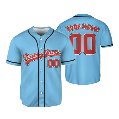 Personalized Team Name Awesome Custom Collection Blue Color Baseball Jersey