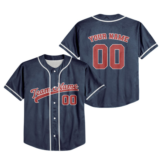 Personalized Team Name Awesome Custom Collection Dark Blue Baseball Jersey