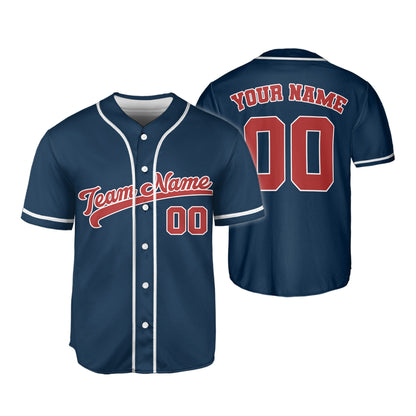 Personalized Team Name Awesome Custom Collection Dark Blue Baseball Jersey
