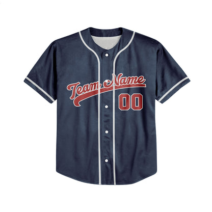 Personalized Team Name Awesome Custom Collection Dark Blue Baseball Jersey
