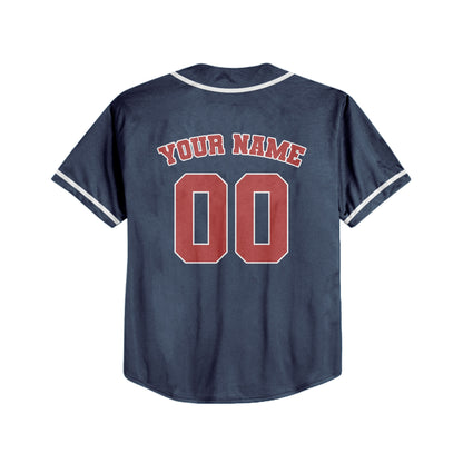 Personalized Team Name Awesome Custom Collection Dark Blue Baseball Jersey