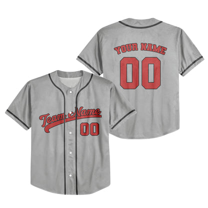 Personalized Team Name Awesome Custom Collection Gray Color Baseball Jersey