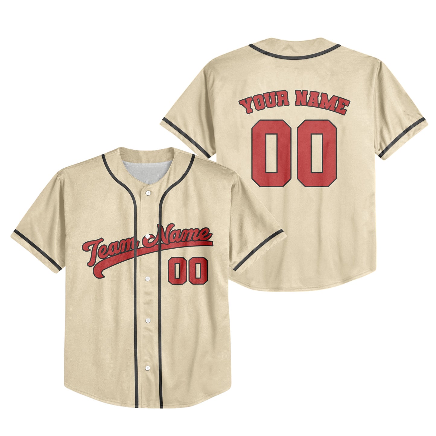 Personalized Team Name Awesome Custom Collection Sand Color Baseball Jersey
