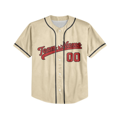 Personalized Team Name Awesome Custom Collection Sand Color Baseball Jersey