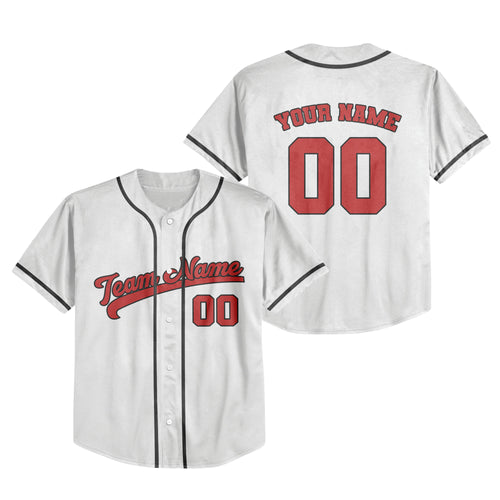 Personalized Team Name Awesome Custom Collection White Color Baseball Jersey