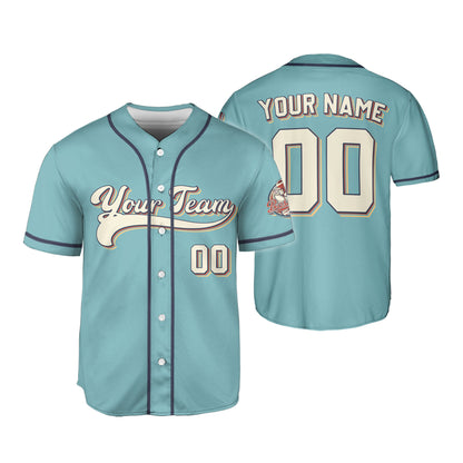 Personalized Vintage Team Name And Number Custom Collection Blue Baseball Jersey
