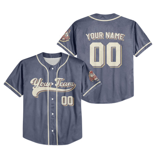 Personalized Vintage Team Name And Number Custom Collection Dark Blue Baseball Jersey