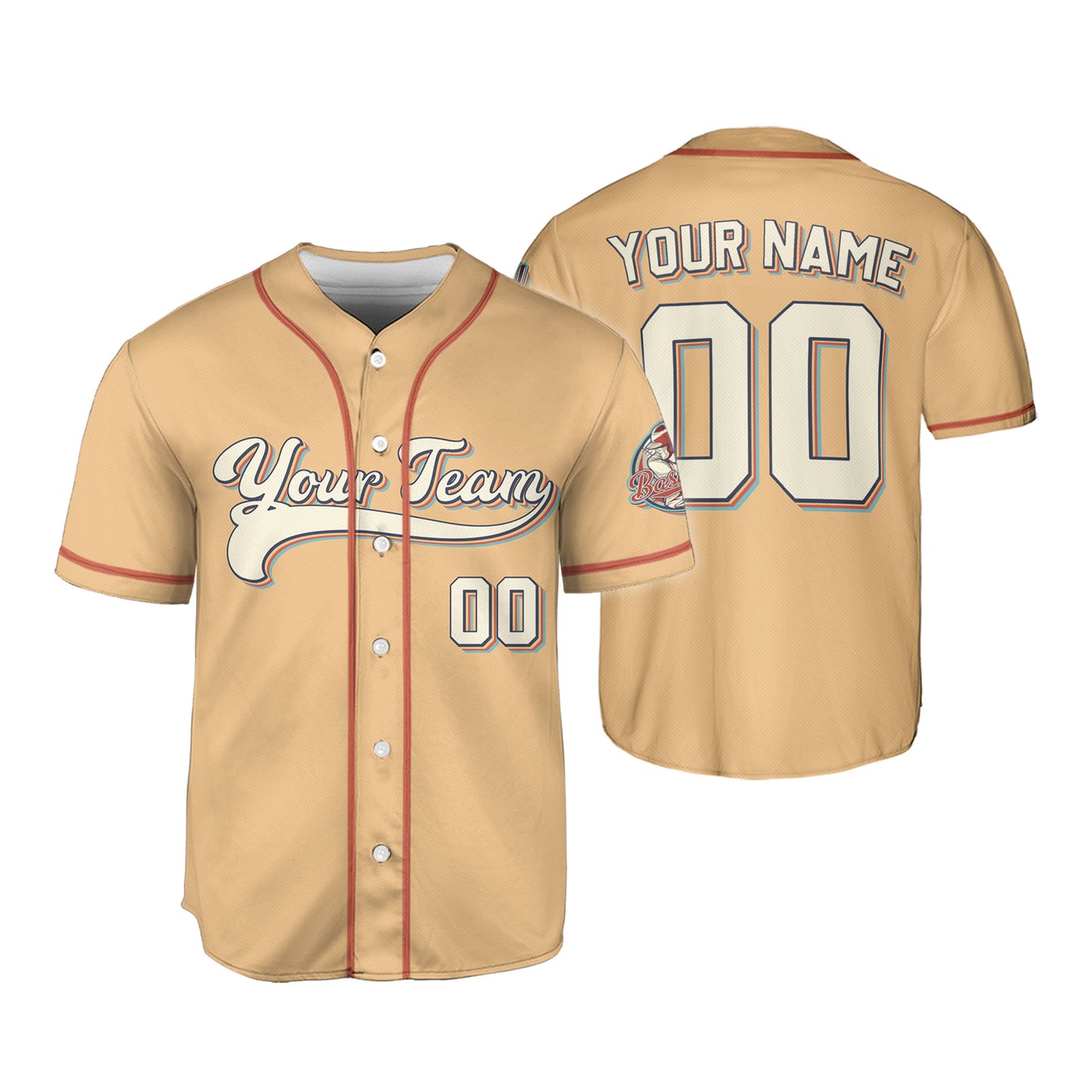 Personalized Vintage Team Name And Number Custom Collection Orange Baseball Jersey