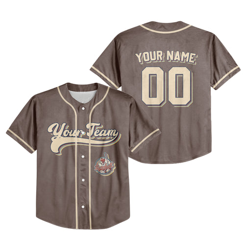 Personalized Vintage Team Name Custom Collection Brown Baseball Jersey