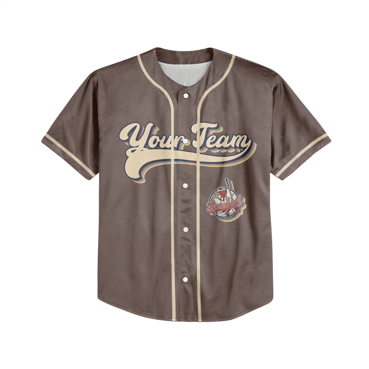 Personalized Vintage Team Name Custom Collection Brown Baseball Jersey
