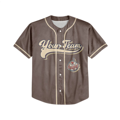 Personalized Vintage Team Name Custom Collection Brown Baseball Jersey